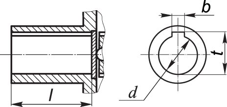 ПРИСОЕДИНИТЕЛЬНЫЕ РАЗМЕРЫ ПОЛЫХ ВАЛОВ МОТОР-РЕДУКТОРОВ 3МП