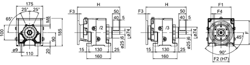 Чертеж 1.1 Мотор-редукторы MNHL 25