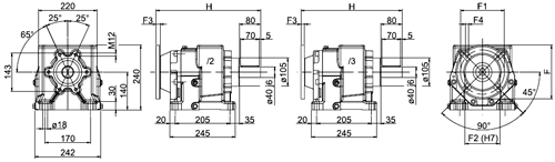 Чертеж 4.1 Мотор-редукторы MNHL 40